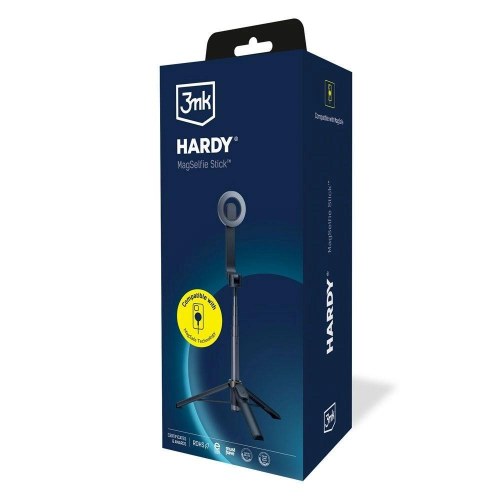 3MK Hardy MagSelfie Stick - Bluetooth selfie-stang til smartphone, sort