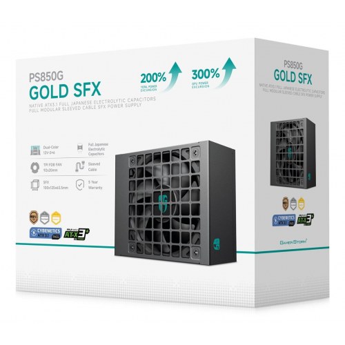 DeepCool PS850G SFX strømforsyning 850 W - fuldt modulær, sort