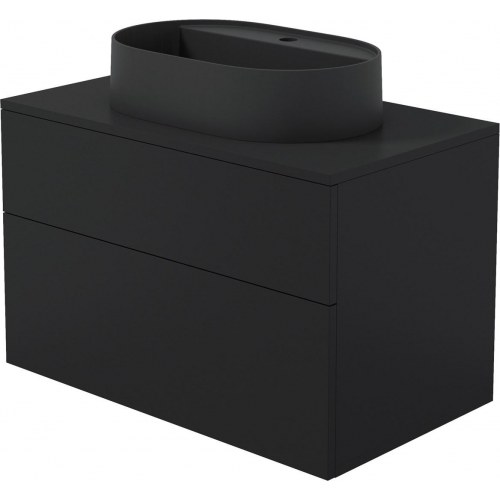Deante SDNB8SNU6B badeværelsesskab med granitvask - 55 × 35 cm, sort