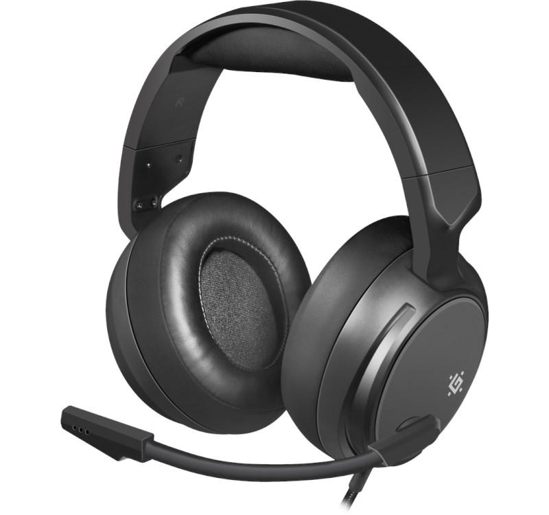 Deerma SHADOW gaming-headset med mikrofon - kablet, lukket, 4‑pin + adapter til 2x mini‑jack