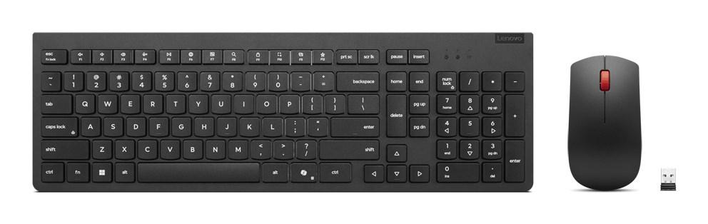 Lenovo trådløst tastatur og mus - Office 2,4 GHz, sort (US)