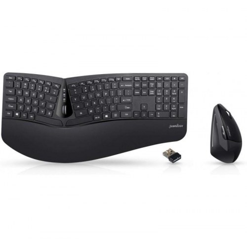 Perixx PERIDUO-605 - ergonomisk trådløst tastatur og mus - sort