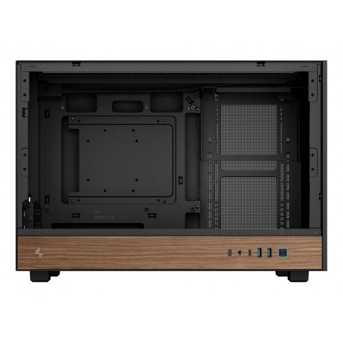 DeepCool CH260 Wood Micro Tower pc-kabinet - sort/træ, hærdet glas