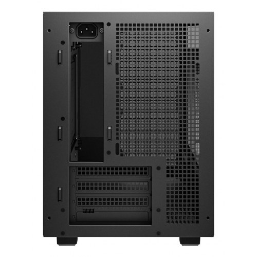 DeepCool CH260 Wood Micro Tower pc-kabinet - sort/træ, hærdet glas