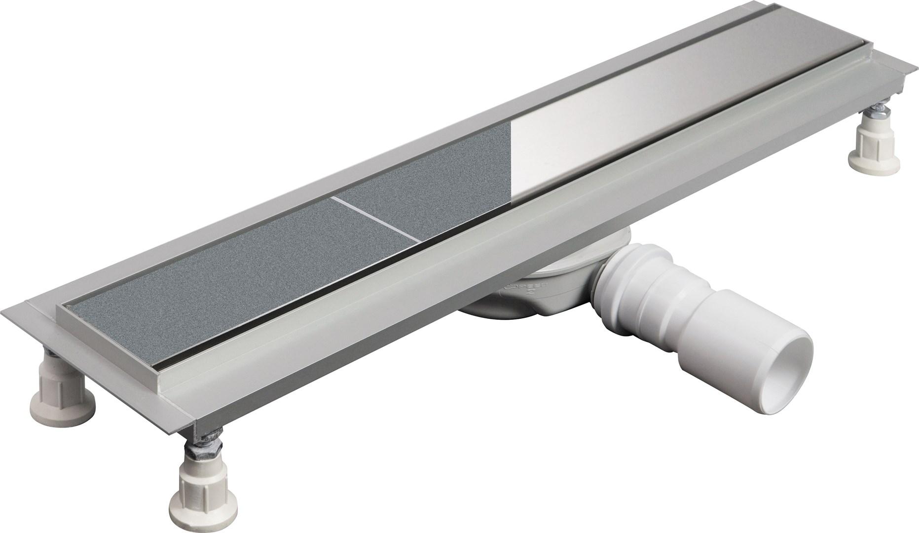 deante KNS_007D lineær gulvafløb 70 cm - vendbart ristedesign