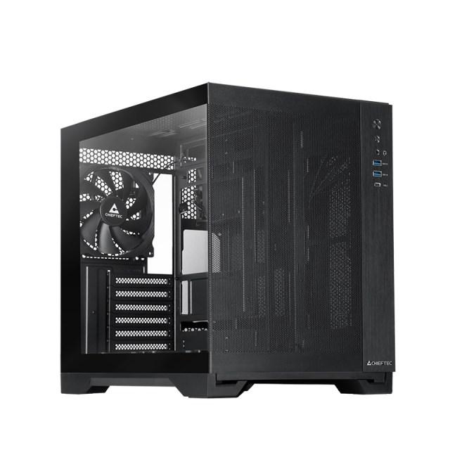 Chieftec GM-30B-M-OP mATX pc-kabinet - sort cube med hærdet glas billede