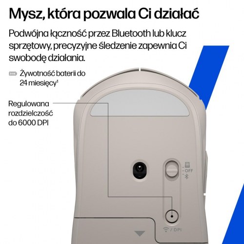 HP 400 Quiet trådløs mus - blå, 6000 DPI, Bluetooth/RF
