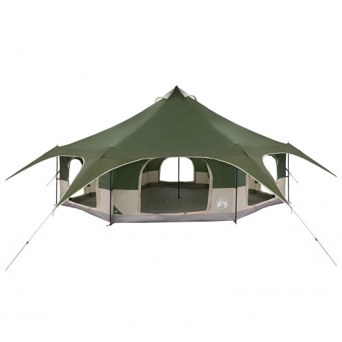Familietelt Grøn 18-Personer 185T Polyester med PU Coating