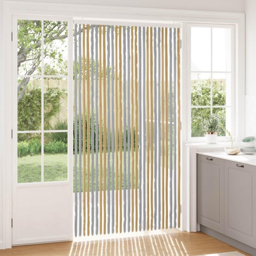 Insektgardin i chenille Grå og beige 118 x 220 cm 100% PP