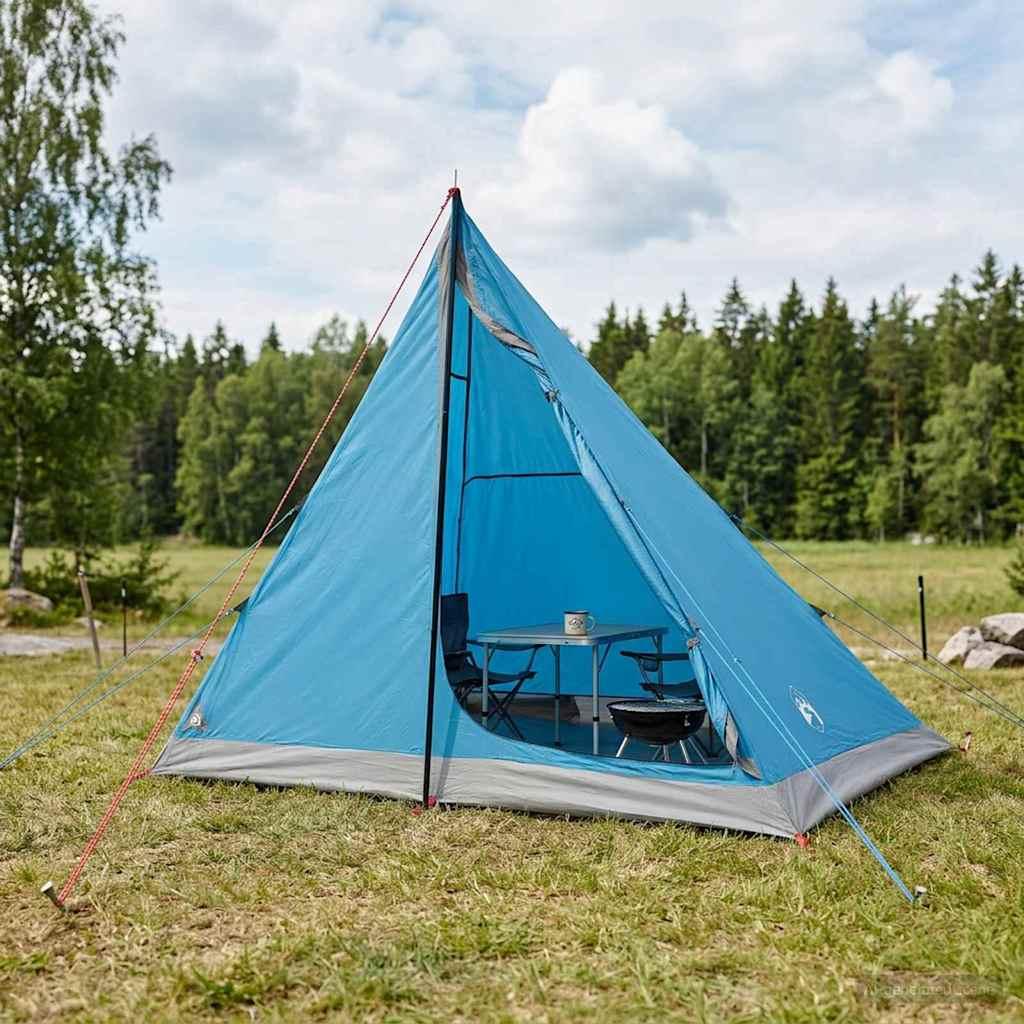 Backpacking Telt Blå 2-personers 185T Polyester med PU Coating