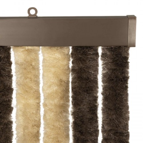 Insektgardin i chenille Mørkebrun og Beige 118 x 220 cm 100% PP
