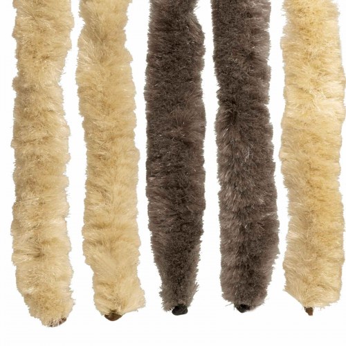 Insektgardin i chenille Mørkebrun og Beige 118 x 220 cm 100% PP