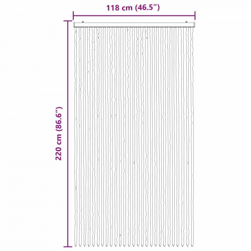 Insektgardin i chenille Mørkebrun og Beige 118 x 220 cm 100% PP