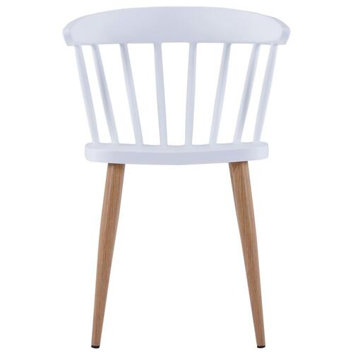 Spisebordsstole 4 stk. plastik stål hvid