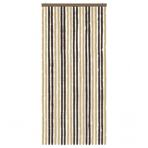 Insektgardin i chenille Mørkebrun og Beige 90 x 200 cm 100% PP