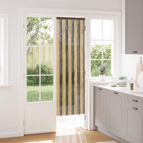 Insektgardin i chenille Mørkebrun og beige 56 x 185 cm 100% PP