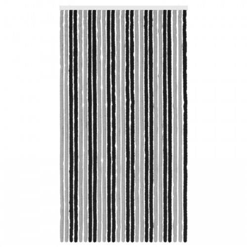 Insektgardin i chenille Grå og sort 118 x 220 cm 100% PP