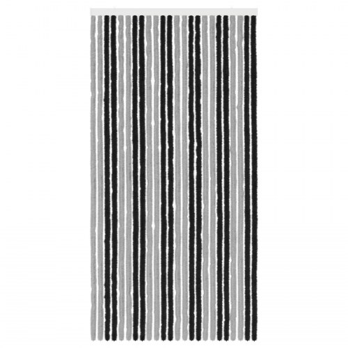 Insektgardin i chenille Grå og sort 100 x 200 cm 100% PP