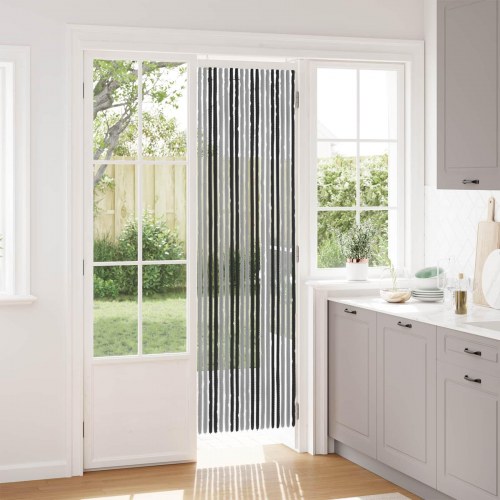 Insektgardin i chenille Grå og sort 56 x 200 cm 100% PP