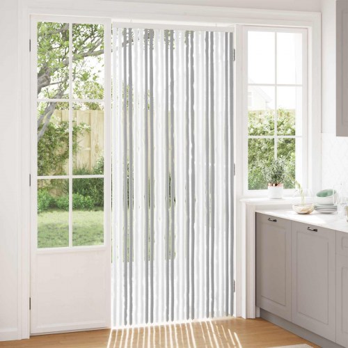 Insektgardin i chenille Lys Grå og Hvid 100 x 230 cm 100% PP