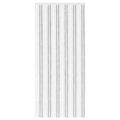 Insektgardin i chenille Lys Grå og Hvid 100 x 230 cm 100% PP