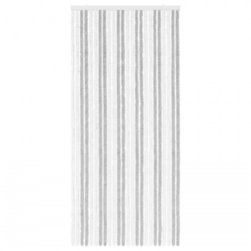 Insektgardin i chenille Lys Grå og Hvid 100 x 220 cm 100% PP