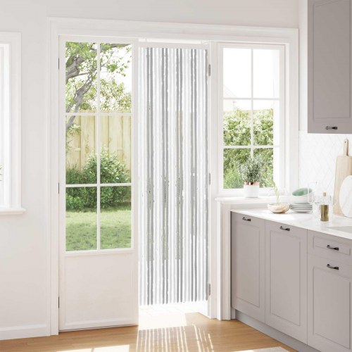Insektgardin i chenille Lys Grå og Hvid 56 x 200 cm 100% PP