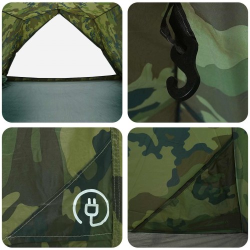 Tunneltelt Camouflage 4-personers 185T Polyester med PU Coating