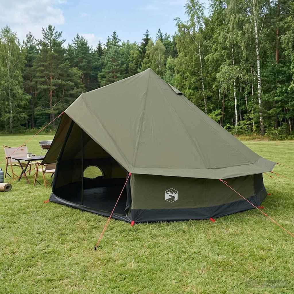 Familietelt Army Grøn 10-personers Polybomuld