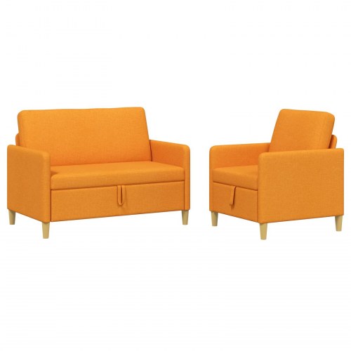 Sofa sæt med opbevaring 2 stk Mørk Gul Polyester