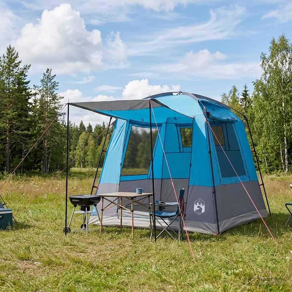 Party Tent Blå 4-personers 185T Polyester med PU Coating