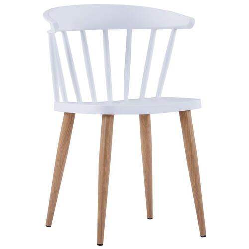Spisebordsstole 6 stk. plastik stål hvid