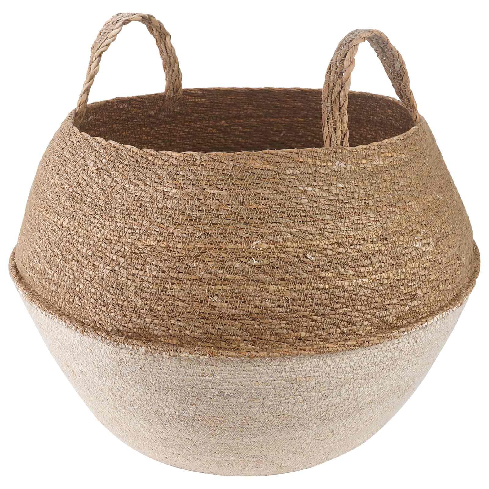 Plantekrukke med håndtag Hvid Ø 45 x 36 cm 100% Søgræs