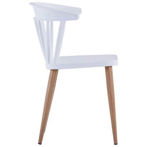 Spisebordsstole 6 stk. plastik stål hvid