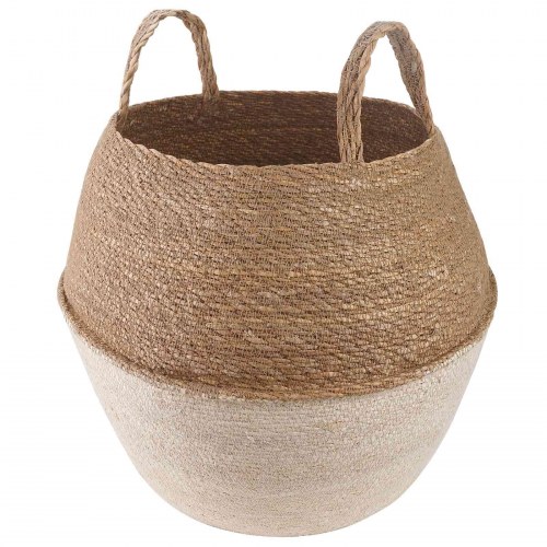 Plantekrukke med håndtag Hvid Ø 32 x 32 cm 100% Søgræs