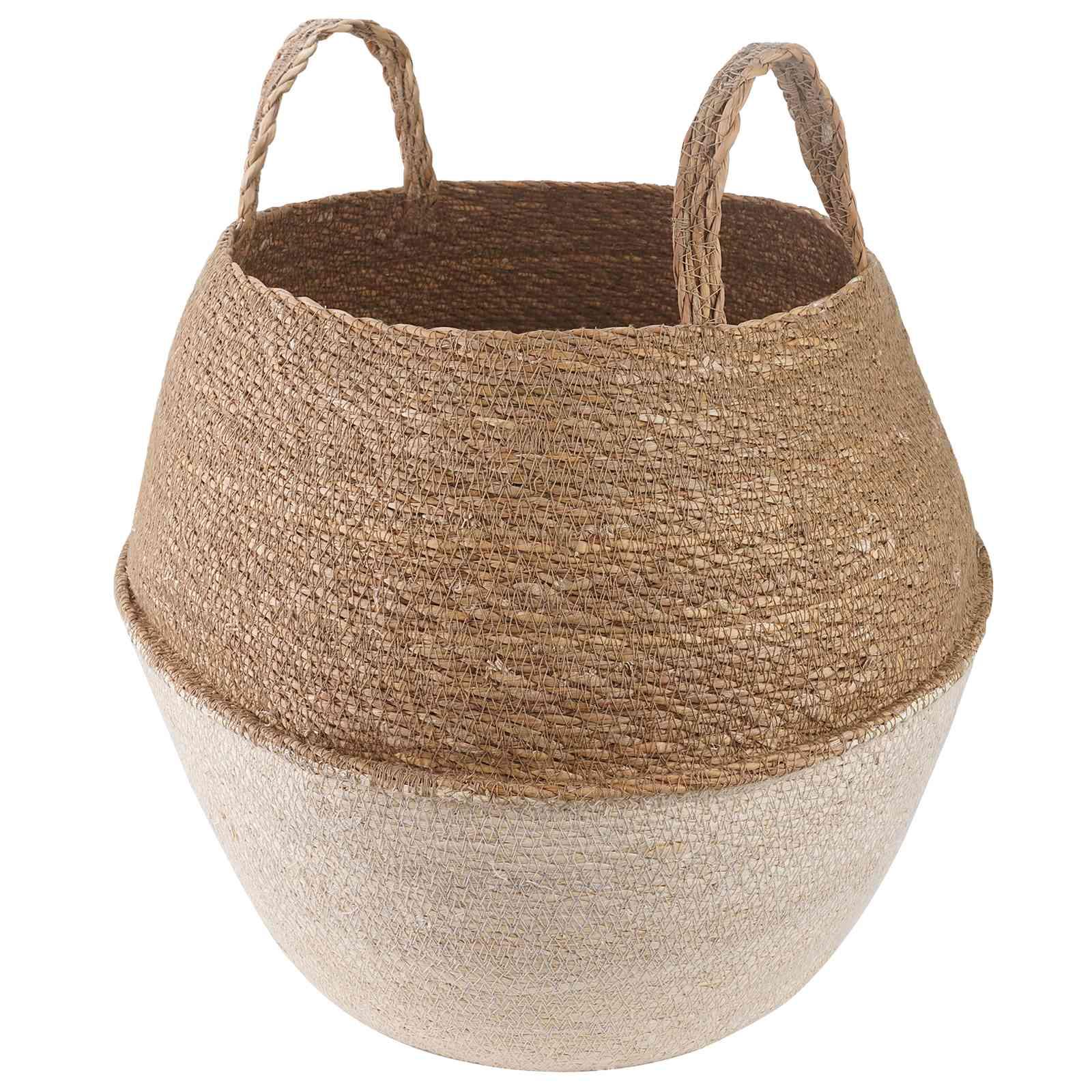 Plantekrukke med håndtag Hvid Ø 32 x 32 cm 100% Søgræs