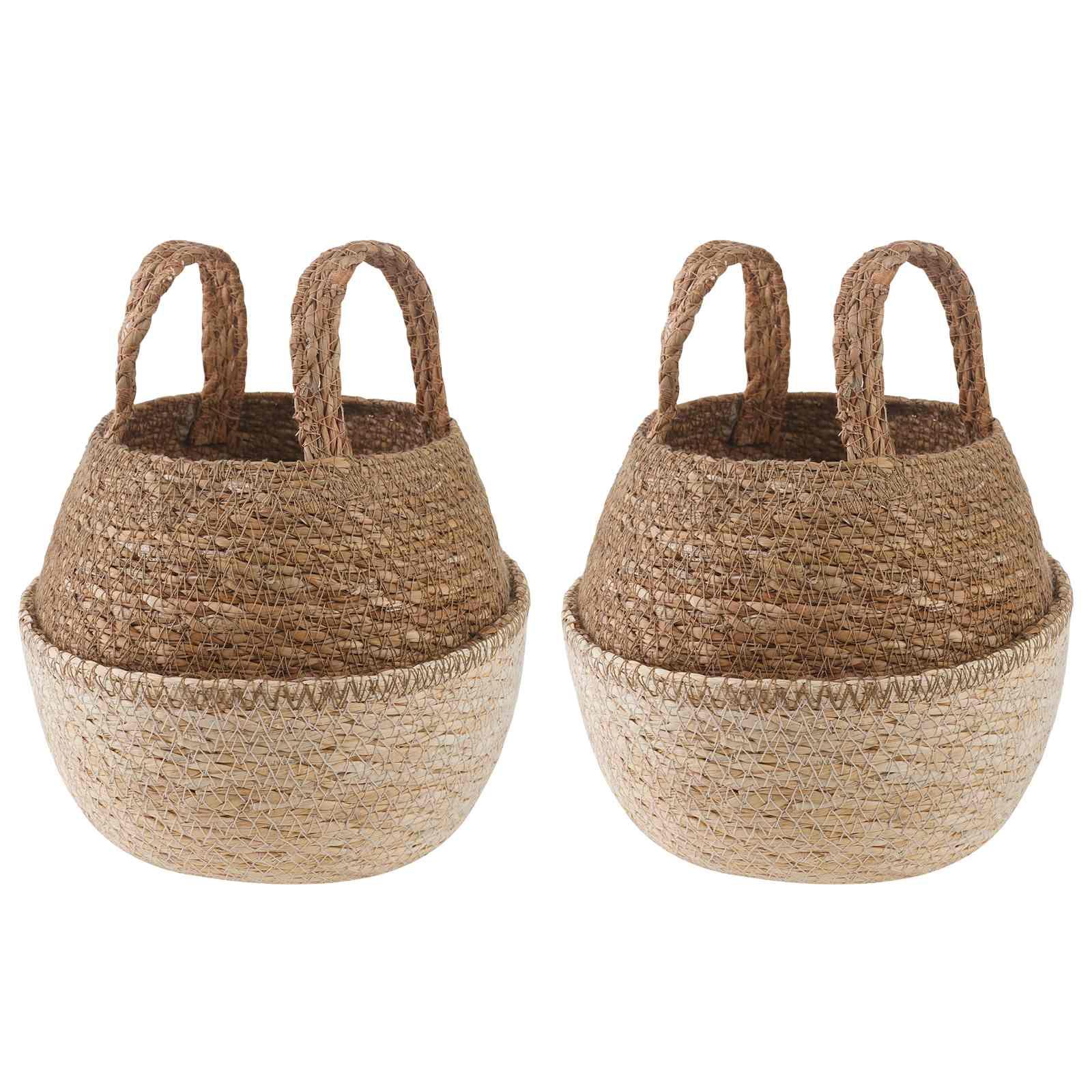 Plantekrukke med håndtag 2 stk Hvid Ø 22 x 20 cm 100% Søgræs