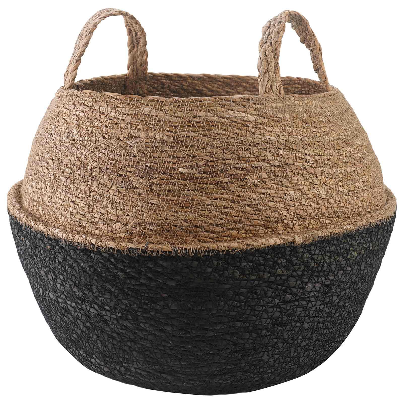 Plantekrukke med håndtag Sort Ø 45 x 36 cm 100% Søgræs