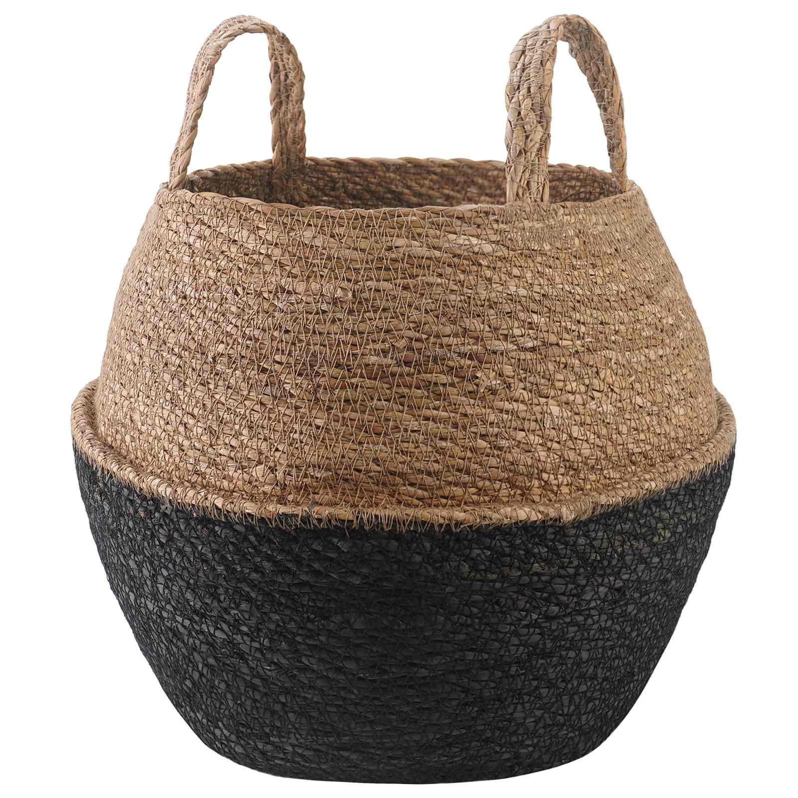 Plantekrukke med håndtag Sort Ø 32 x 32 cm 100% Søgræs