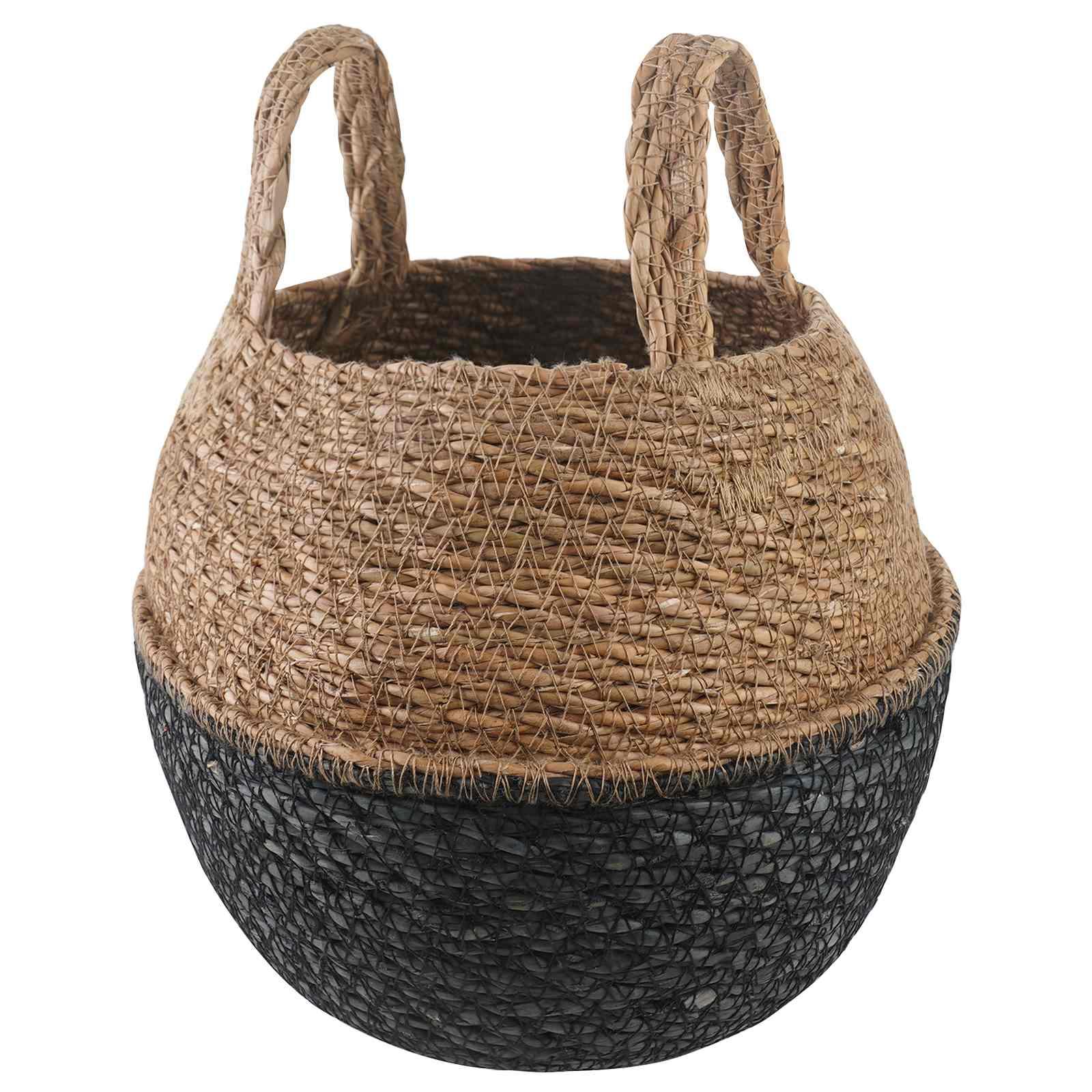 Plantekrukke med håndtag Sort Ø 22 x 20 cm 100% Søgræs