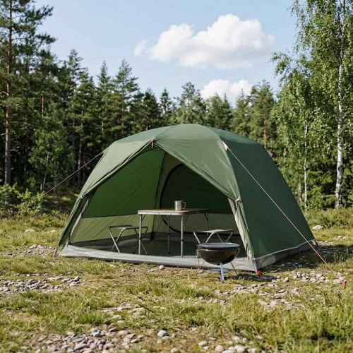 Backpacking Telt Grøn 2-personers 185T Polyester med PU Coating