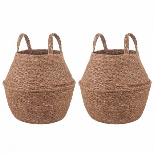 Plantekrukke med håndtag 2 stk Naturfarvet Ø 22 x 20 cm