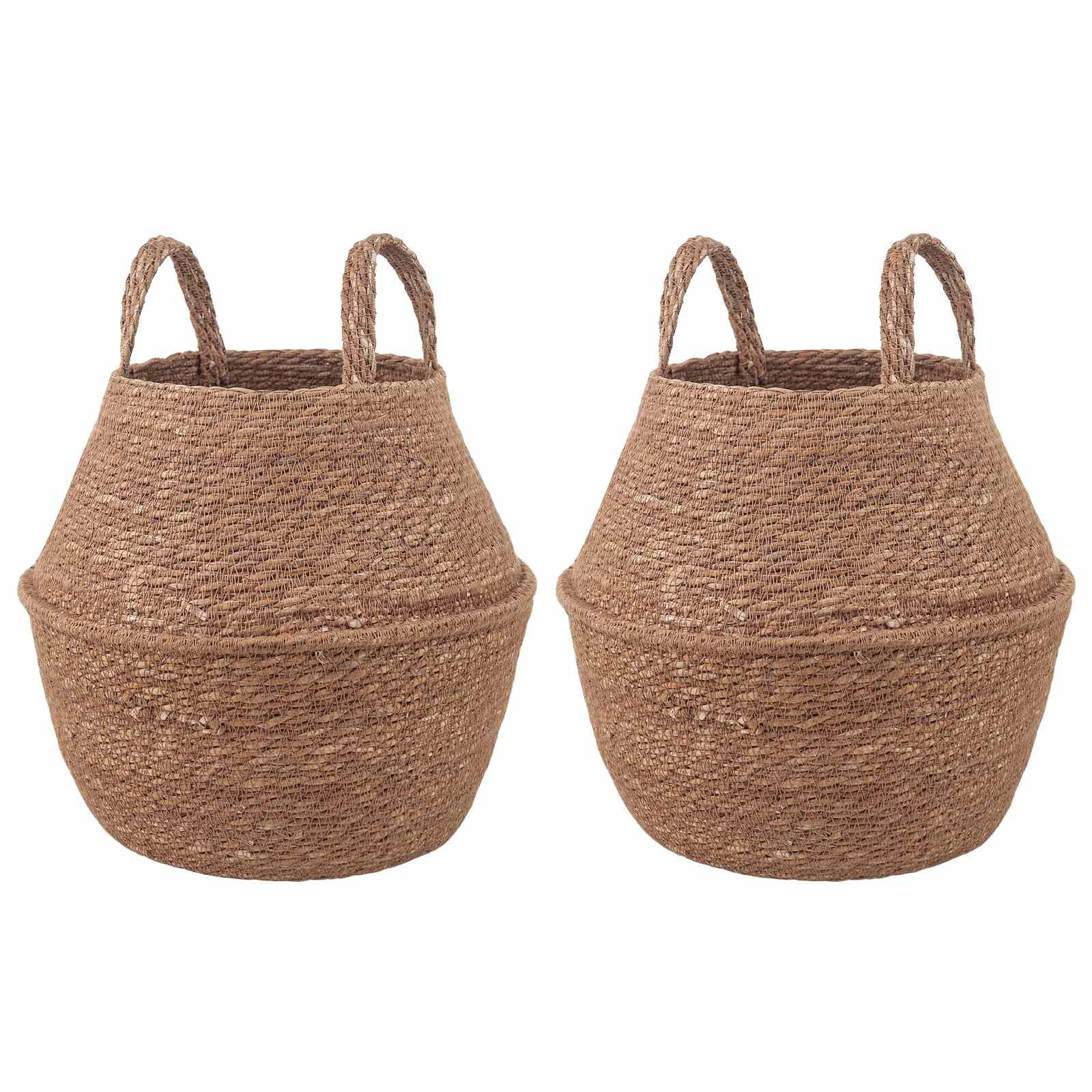 Plantekrukke med håndtag 2 stk Naturfarvet Ø 22 x 20 cm
