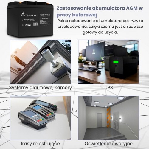 Extralink AGM-akkumulator 12 V 40 Ah - vedligeholdelsesfri