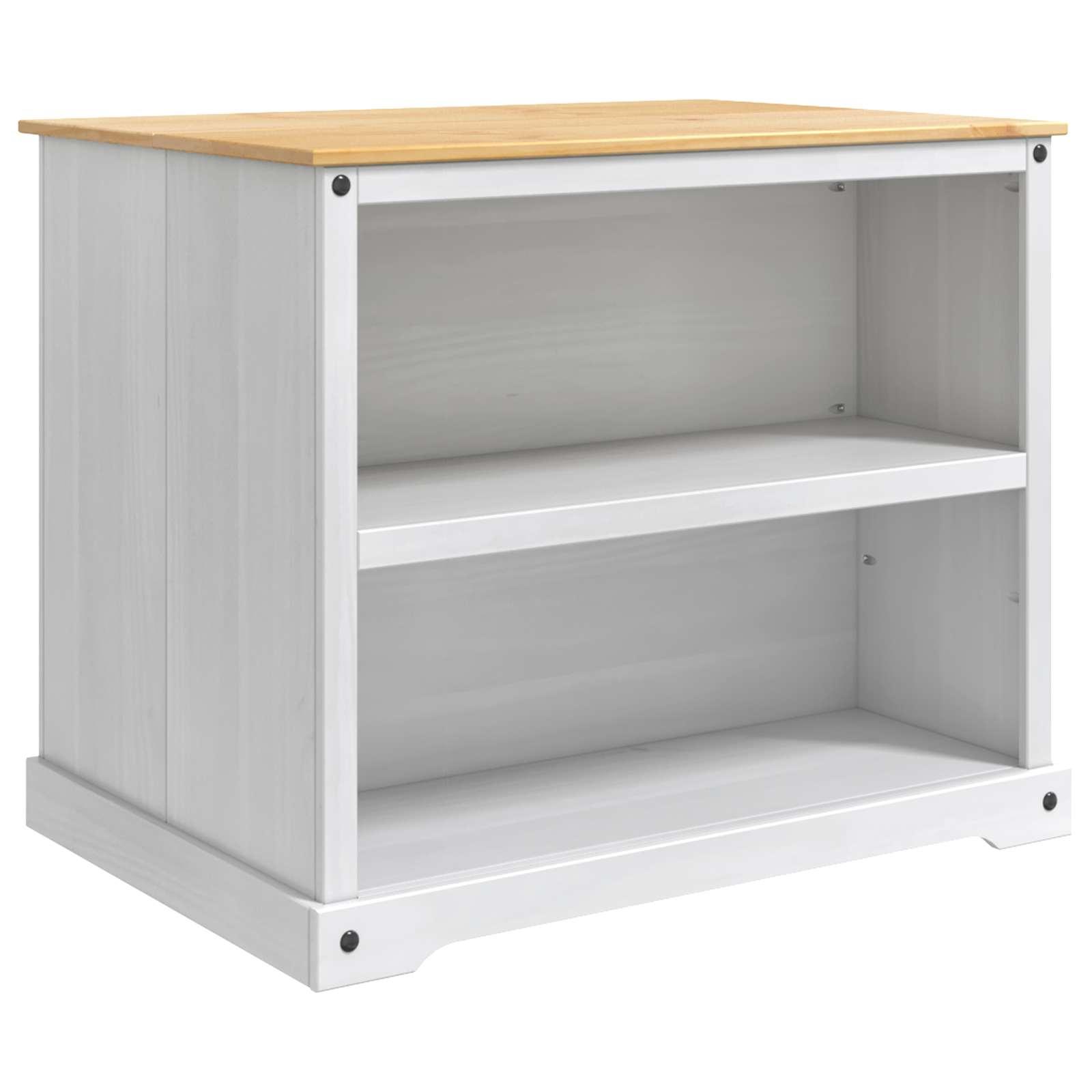 Køkkenvogn 2 stk Hvid og Honning Voks 112 x 77 x 91,5 cm
