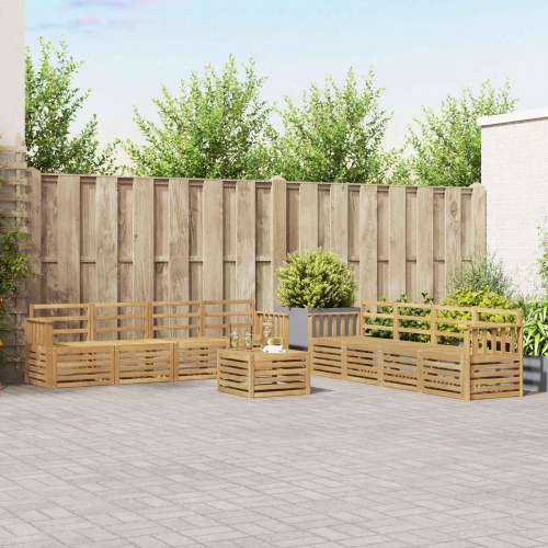 Udendørs sofagruppe 9 stk Hvid 59 x 59 x 37 cm