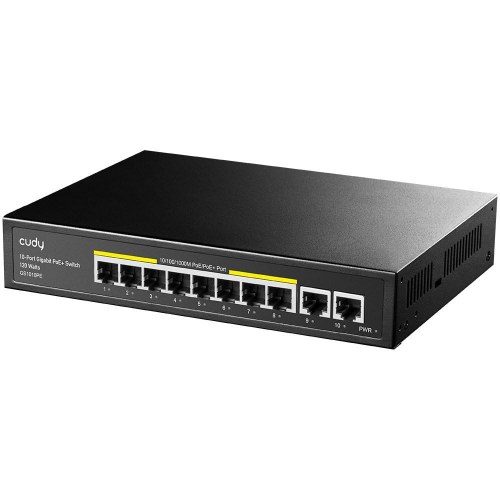 Cudy GS1010PE PoE+ gigabit switch - 10 porte, sort