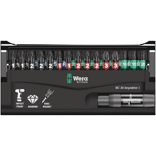 Wera BC 30 Impaktor 1 - bitssæt 1/4" med 30 dele