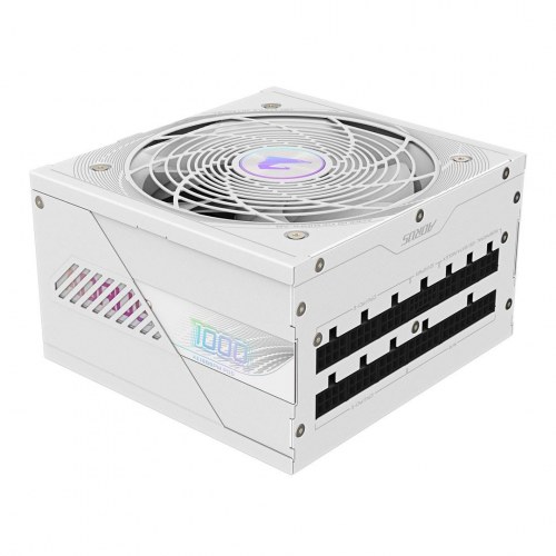 Gigabyte AORUS ELITE P1000W ICE strømforsyning - ATX 3.1, PCIe 5.0, 80 Plus Platinum, fuldt modulær, 120 mm blæser, EU-stik