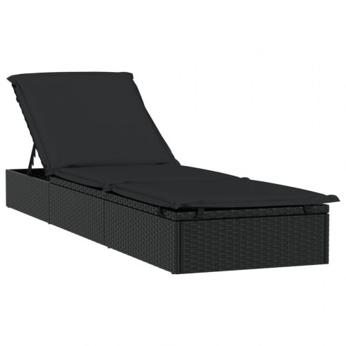 Liggestol 1 stk. med bord polyrattan sort (OUTLET A)